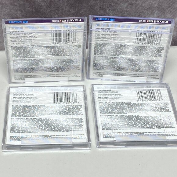 Maxell 100MB Zip Disks (4 Pack) IBM Formatted - Picture 4 of 8